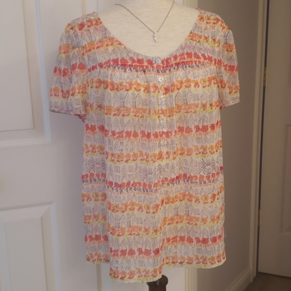 Gap Chiffon Floral Sheer Top